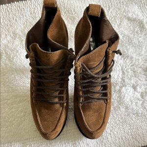 Lace up Brown Suede  bootie